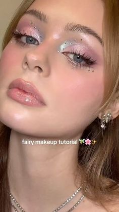 sophie grace on Instagram: "fairy makeup ✨ the prettiest makeup for Halloween!!   #explore #explorepage #makeup #makeuptutorial #trending #halloween #halloweenmakeup #aesthetic #barbie #fairy #fairymakeup #glitter #glittermakeup #reels #reelsofinstagram #halloweenmakeupideas #makeupideas #makeupinspo" Glinda Makeup Look, Fairytale Makeup Ideas, Fairy Makeup Inspiration, Everyday Fairy Makeup, Pink Christmas Makeup Look, Glinda Inspired Makeup, Whimsical Makeup Fairies, Fairy Godmother Makeup, Sugarplum Fairy Makeup