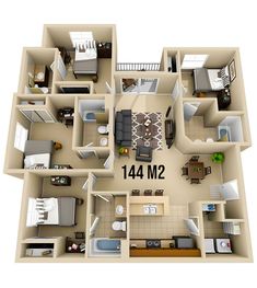 the floor plan of a two bedroom apartment