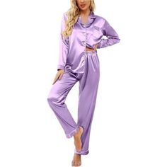 95% Polyester, 5% Spandex Imported Button Closure Machine Wash Material:The Pajamas Set Is Made Of Premium Satin Fabric,Skin Friendly,Breathable,Lightweight,Keeps Easeful Sleeping At Night Novel Match Style:Pajamas Shirt Pairs With Jeans,Bag,Belts,Earrings,Sandals As Womens Outfits For Going Out,Casual Daily Look. Pajamas Top+Jeans/Dress+Highheels/Boots+Fashionable Bag=Gorgeous Fashion Women.Pajamas Bottom Goes Well With Sexy Cami Top /Loose Knitted Sweater /Fashion Bikini Top Or Short T-Shirt A Pajamas For Teens, Satin Pajamas Set, Satin Pyjamas, Pijamas Women, Luxury Robes, Satin Pajama Set, Silk Pant, Satin Pajama, Silk Pajama Set