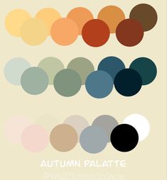 an autumn palette with different colors