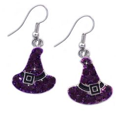 PRICES MAY VARY. Small Cute Witch Hat Earrings. Just Perfect for a Witch Costume! Size: Approx. 0.5 inch wide (across the hat), 0.5 inch long Earring Type /Stones: Dangle Hook, Purple Crystal Stones/Color: Crystals / Purple Made from lead, cadmium, and nickel free environmental friendly alloy, our products comply with lead regulation. Comes in a gift box Witch Hat Jewelry, Small Witch Hat, Cute Witch Hat, Witch Hat Earrings, Halloween Costume Jewelry, Wizard Hat, Halloween Witch Hat, Earrings Halloween, Earring Bundle