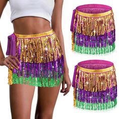 PRICES MAY VARY. One Size Fits Most: our tassel skirt measures about 185 cm/ 72.83 inches in total length, with the adoption of a belt closure, simple to adjust, nicely fitting different waist sizes, suitable for most women and girls Reliable Material: the belly dance hip scarf is made of chiffon for its liner, decorated with 4 layers of holographic sequins, making you more colored and dazzling under the light A Wide Range of Application: the belly dance skirt is applicable to Carnival, masquera Sequin Tassel Skirt, Mardi Gras Party Costume, Belly Dancing Skirt, Sequin Fringe Skirt, Holographic Sequins, Belly Dance Hip Scarf, Dancing Skirt, Belly Dance Skirt, Mardi Gras Outfits