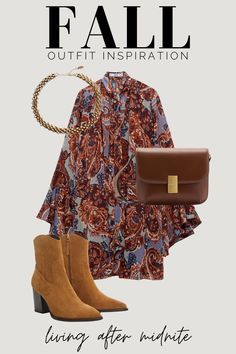 Fall Outfit Ideas 2024, Transitional Fall Outfits, Fall Outfits 2024, Fall Outfits, Autumn Outfits, Fall Inspo Outfits, Style Tips, Fall Outfits Women, Outfit Inspo Fall, Fall Fashion Casual Fall Outfit, Print Chiffon Dress, Printed Pleated Skirt