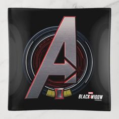 the avengers logo on a black background beverage coasters