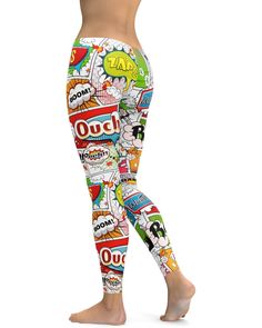 Escape to the world of comic books when wearing the Gearbunch Comic Super Hero Leggings. They feature an all over comic book inspired print with cool text in vibrant green, blue, orange, red, white and blackThese super soft, stretchy leggings are the perfect choice for yoga, the gym, or simply a comfortable evening at home.Be Happy, Be Bright, Be You with Gearbunch Sporty Leggings, 100 Squats, Cool Text, Stretchy Leggings, Plus Size Leggings, Soft Leggings, Squat Proof, Vibrant Green, Charlotte Nc