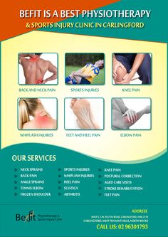 Befit Is Physiotherapy & Sports Injury Clinic in Carlingford Physiotherapy Clinic Poster, Physiotherapy Posters For Clinic, Neck Sprain, Whiplash Injury, Football Injury, Physiotherapy Clinic, Elbow Pain, Sports Injury, Primary Care