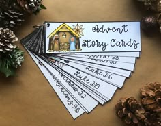 christmas story cards for children to write and draw with the help of their teacher's hand