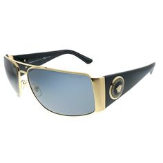 Product Description: BRAND : Versace MODEL NUMBER : VE2163-100281 FRAME COLOR : GOLD LENSES COLOR : polar grey SIZE : 63 BRIDGE : 15.0 TEMPLATE LENGTH : 135.0 SUGGESTED RETAIL PRICE : 281.00 UPC : ITEM CONDITION : New COMES WITH ORIGINAL BOX / CASE / CLEANING CLOTH MADE IN ITALY INFO CATEGORY: Sun GENDER: Man SHAPE: Rectangle FRONT MATERIAL: Metal TEMPLE: Plastic BRIDGE DESIGN: Standard GEOFIT: GLOBAL BASE: Base 8 Decentered RX-ABLE: Not Recommended COMES WITH ORIGINAL BOX AND HARD CASE MADE IN Versace Store, Versace Shades, Versace Man, Sporty Bathing Suits, Man Sunglasses, Flip Up Sunglasses, Versace Gold, Versace Glasses, Wood Sunglasses