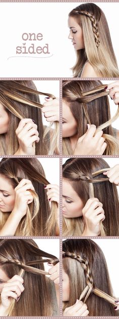 Easy Hairstyles Messy Bangs, Side Braids, Bangs Side, Hair Messy, Fishtail Braid, Super Hair, Braids Hair, Short Hairstyle, Hair Dos