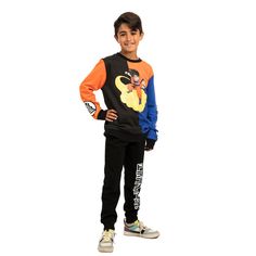 Gear up your young Saiyan with this officially licensed Dragon Ball Z youth 2-piece set. The pullover sweatshirt features a striking graphic of Goku, while the joggers showcase the title logo and add an authentic touch to the ensemble. Crafted with high-quality cotton and polyester materials, this 2-piece set ensures both comfort and durability, making it perfect for young fans to wear during their adventures and training sessions. Whether they're channeling their inner Super Saiyan or just hang Sporty Cotton Sweatshirt With Character Print, Graphic Print Crew Neck Sweatshirt For Playwear, Cotton Graphic Print Sweatshirt For Playwear, Casual Graphic Print Sweatshirt For Playwear, Dragon Ball Z Goku, Boys Tracksuits, Popular Manga, M 16, Dragon Ball Goku