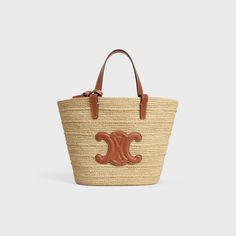 TEEN SUPPLE CELINE CLASSIC PANIER in Raffia and calfskin Canvas Messenger Bag, Raffia Bag, Straw Bags, Celine Bags, New Sneakers, Small Accessories, Leather Pouch, Dog Accessories, Small Leather Goods