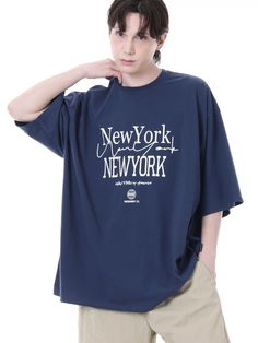 You can feel the casual mood. You can wear it in various ways. With Tenter and Tumble processing, it minimizes the possibility of deformation.  - Oversize fit- Casual mood- Natural styling- Daily and unisex item New York Sign, Oversized Tshirt, Wear It, Oversized Fits, New York, T Shirt, How To Wear