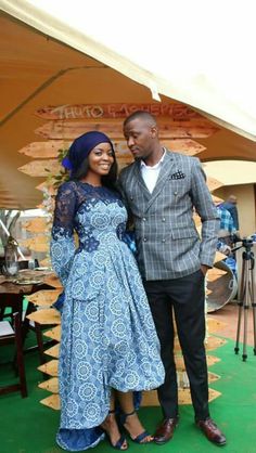 Shweshwe Dresses For Makoti, Africa Fashion Woman, South Africa Fashion, Best Couples, Traditional Attires