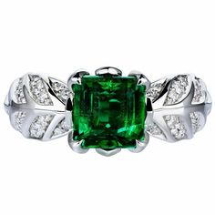 I removed this Emerald from an 80 year old setting and created this new piece. Surrounded by D Flawless Diamonds and set in Platinum. #katflorence #Emerald Lydia Courteille, Flawless Diamond, Crown Jewels, Jewelry Photography, 80 Years, Moissanite Ring, Moissanite Rings