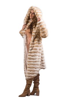 WOMEN’S DESERT WARRIOR COAT FEATURES High quality faux fur. Lined with super soft cuddle minky fabric. Over sized fur lined hood and large lapel. 2 Deep zipper pockets on the inside front sides (large enough for a water bottle). 2 Outside pockets to keep your hands warm. 6" Invisible zipper ID "secret" pocket on the inside left chest lining. 3 Outside button closures. Inside back pack straps to wear the coat like a cape when you are hot. Length is shorter in the back around the knee, longer in t Luxury Faux Fur Coat For Cold Weather, Mink Faux Fur Coat With Faux Fur Lining, Fluffy Mink Hooded Fur Coat, Mink Colored Faux Fur Coat, Hooded Faux Fur Coat With Trim, Beige Hooded Fur Coat With Faux Fur Trim, Beige Faux Fur Coat For Cold Weather, Luxury Hooded Faux Fur Outerwear, Fluffy Beige Faux Fur Coat