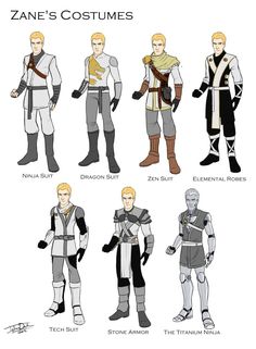 an image of different costumes for the characters in star wars, including two men and one woman