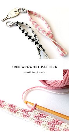 the crochet pattern is being used to make bracelets