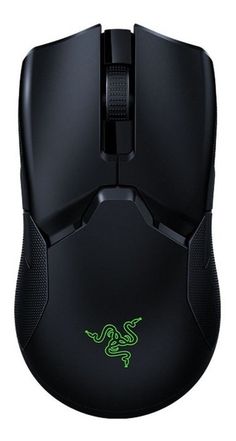 a close up of a computer mouse on a white surface with green lighting and a black backlit