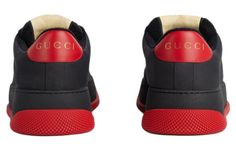 Gucci Screener Sneaker 'Black Red' 750048-FAB39-1058 Gucci Screener, Sneaker Collection, Sneakers Black, Black Red, Black And Red, Gucci, Sneakers, Red, Black