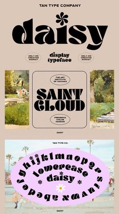 TAN - DAISY / Fonts Display Retro Free Font, Fun Typeface, Font Love, 10 Tattoo, Inspiration Typographie, Design Club, Desain Buklet, Groovy Font