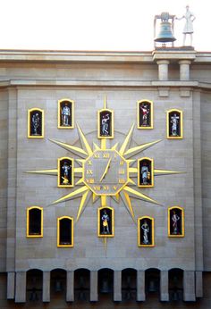 a large clock on the side of a building