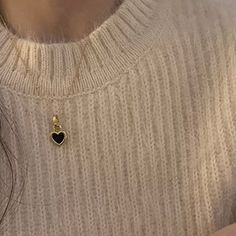 Gold Pendant Necklace, Gold Chain Choker, Heart Charm Necklace, Gold C – Juniper Necklace Small Pendant, I Want To Wear His Initials On A Chain, Heart Necklace Aesthetic, Pendant Necklace Outfit, Hold Necklaces, White Heart Necklace, Black Heart Necklace, Necklaces Aesthetic, Simple Pendant Necklace