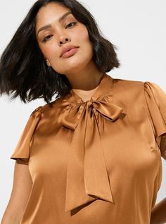 Torrid Fall, Flutter Sleeve Blouse, Satin Blouses, Dress Store, Flutter Sleeve Top, Blouse Online, Flutter Sleeves, Polished Look, High Waisted Pants