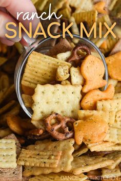 snack mix Snack Mix For Party, Snack Mix For A Crowd Easy Recipes, Snack Mixes For A Crowd No Bake, Ranch Party Mix Recipe, Easy Snack For A Crowd, Bake Sale Food Ideas, Diy Snack Mix Recipes, Crockpot Snack Mix Recipes, Ranch Trail Mix Recipes