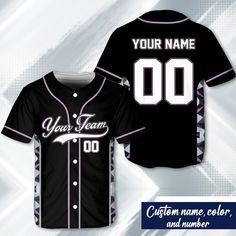 - Premium Material: Our Baseball Jerseys for women men are made from lightweight polyester, boxed flatback mesh fabric offers outstanding durability, insulation, and wrinkle resistance, which provide our customers with a great put-on experience. The elegant workmanship ensures the custom baseball jerseys fits your body excellently. - Customized Baseball Jersey: Let's create your own design with our personalized baseball jersey. Select the desired size and color, then enter the name and number. Please read the size information for choose your own size. - Suitable for any occasion: Straight-fit Baseball Jerseys are prepared with full button sown closures. Our baseball jerseys can be worn on a variety of situations, including hanging out with friends, attending athletic events, or even as cus Casual Purple Sports Jersey, Black Sports Tops With Name Print, Black Sports Top With Baseball Collar, Fitted Black Baseball Jersey, Black Fitted Casual Jersey, Casual Baseball Jersey With Name Print For Sports, Casual Fitted Breathable Jersey, Fitted Casual Breathable Jersey, Jersey Uniform