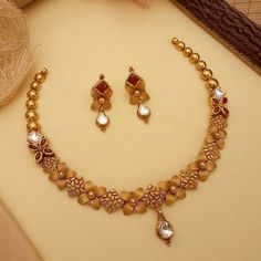 22k Gold Necklace Set Simple, 22kt Gold Necklace, Gold Unique Necklace, Gold Necklace Set With Earrings, Gold Jwellary Design Necklaces Latest, 22k Gold Necklace Indian Jewelry, 20gms Gold Necklace Designs Latest, Gold Jewels Design Set, Gold Necklace Set 20 Grams Latest