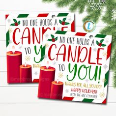 two christmas cards with the words, no one holds a can't handle to you