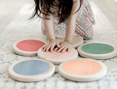 Inside Fun | Little Steps by Lily & River | Jump, Balance, and Play | 6 Colorful Hardwood Stepping Stones | Montessori | Ages 18mo to 8yr by LilyandRiver on Etsy https://www.etsy.com/listing/795683811/inside-fun-little-steps-by-lily-river Toddler Christmas Gifts, Smart Toys, Toddler Quiet Book, Wooden Cards, Montessori Toddler, Stackable Storage, Toddler Christmas, Gross Motor, Gross Motor Skills