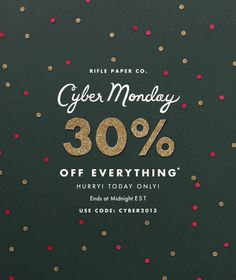 Rifle Paper Cyber Monday Newsletter Template Mailchimp, Sales Email, Sale Email, Holiday Emails, Paper Cutouts, Newsletter Template