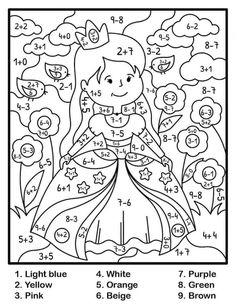 the color by number coloring page for children to learn how to read and color it