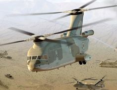 an army helicopter flying through the air over desert terrain