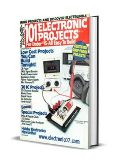 the electronic projects book is open to show it's contents