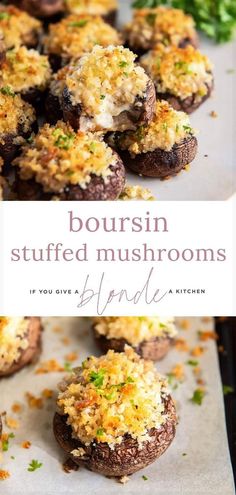 Boursin Stuffed Mushrooms are a holiday favorite. Apps are arguably the best part of holiday entertaining. These little bites will tide you over until the big meal is ready. Boursin Stuffed Mushrooms, Boursin Appetizers, Savory Apps, Breaded Mushrooms, Stuffed Mushrooms Easy, Mushroom Tart, Mushroom Appetizers, Cheese Stuffed Mushrooms, Easy Peasy Recipes