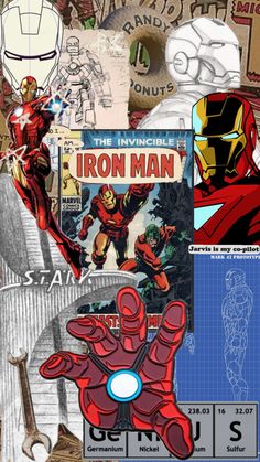 the iron man collage has been altered to make it look like an old movie poster