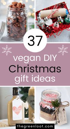 vegan diy christmas gift ideas with text overlay