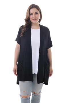 PRICES MAY VARY. These short sleeve front open cardigan are super soft, comfy, breathable and lightweight, the skin friendly softness fabric with silky touch that you will love.Four way stretch fabric suit for most women plus size shape. TRUE TO SIZE, for women plus size 1X-5X(1X=16; 2X=18-20; 3X=22-24; 4X=26-28; 5X=30-32), Our model size for refer, Wearing 1X, hight 5'7" and weight 185lb, waist 34.65". Basic and stylish outfit, plus size drpaed open cardigan, Loose casual short sleeve cardigans Casual Lightweight Open Front Tops, Fall Stretch Short Sleeve Cardigan, Summer Short Sleeve Stretch Cardigan, Summer Stretch Short Sleeve Cardigan, Casual Stretch Short Sleeve Cardigan, Lightweight Casual Open Front Cardigan, Relaxed Fit Short Sleeve Cardigan For Fall, Relaxed Fit Short Sleeve Fall Cardigan, Short Sleeve Cardigan For Fall