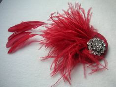 New handmade Pillar box red feather fascinator by LornaGreenTiaras Elegant Red Hair Accessories For Gifts, Elegant Red Hair Accessories For Gift, Elegant Red Hair Accessories As A Gift, Elegant Red Hair Accessories Gift, Elegant Red Fascinator With Feather Trim, Elegant Red Feather Trim Fascinator, Elegant Mini Hats With Feathers For Gifts, Elegant Mini Hats With Feathers As Gifts, Elegant Mini Hat With Feathers For Gift