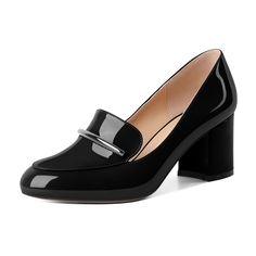 PRICES MAY VARY. 【Block Heels】Heel measures approximately 2.5 inches. Classic slip-on loafer pumps with light and sturdy heels provides you a comfortable and gentle fit, offering every step stable and elegant. 【Loafer Design】Featuring a round toe, chunky heels, a simple slip on design, make it easy for you to get the shoes on and off. Classic loafers for women puts a perfect finish on any outfit for Wedding, Date, Cocktail, Nightclub, Homecoming, Party Event, Office Work, Bridal , Prom or other Business Professional Shoes Women, Loafer Heels, Loafer Pumps, Chunky Loafer, Classic Loafers, Homecoming Party, Chunky Loafers, Work Shoe, Professional Shoes