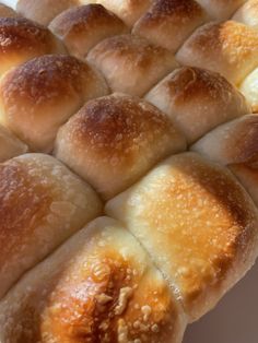 a close up of bread rolls on a plate