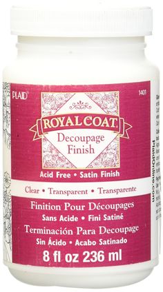 royal coat decouppage finish, 8oz jar with pink tint and white cap