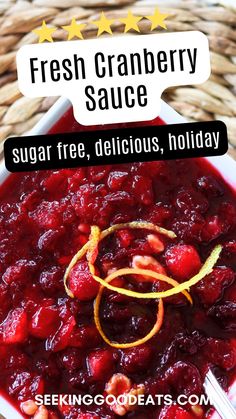 Sugar-free low carb cranberry sauce that has a citrus twist that you can't resist! You can feel good about serving this sugar free cranberry sauce at your holiday dinner. Easy to make, no one will know that this is sugar free. Fresh cranberry sauce is the perfect holiday side dish. Of course, LOVE it with roast turkey. Yum! Make Cranberry Sauce, Paleo Thanksgiving Recipes, Winter Flavors, Walnut Sauce, Paleo Thanksgiving, Thanksgiving Prep, Cranberry Sauce Recipe, Healthy Thanksgiving, Cranberry Sauce Homemade