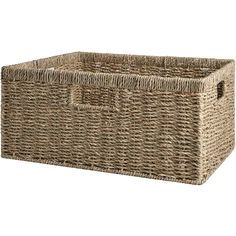 PRICES MAY VARY. Made from 100% natural, earth-friendly, renewable seagrass, the woven basket for storage helps reduce our impact on the environment. The natural color of rattan basket for storage makes for a warm, cozy addition to any table setting. The basket features 2 thickened built-in handles for easy carry and easy pull-out from a top shelf. The durable wicker storage bin is handwoven over a rugged iron frame. Dimensions: 16 ½"L x 13"W x 7 ½"H Size may vary within 1/4 inch due to handmade Rectangle Basket, Baskets For Storage, Large Wicker Basket, Rattan Baskets, Baskets For Shelves, Seagrass Storage Baskets, Velvet Upholstered Bed, Wicker Storage, Blanket Basket