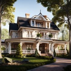 Most Beautiful Houses Exterior, Victorian American House, Old Style Homes Exterior, Family Homes Exterior, American Classic House Exterior, American Family House, Traditional American House, Traditional House Exterior, Suburban Mansion