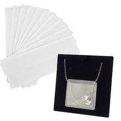 PRICES MAY VARY. PACKAGE & SIZE - 300 pcs necklace chain pouch (10 pcs per sheet, 30 sheets per pack). Each pouch measures 3.8 x 4.3 cm/1.5 x 1.7 in. Please notes: the display cards are NOT included!!! HIGH QUALITY - Our necklace chain pockets are made of high quality plastic material, very lightweight and not easy to tear. These pouches can hold necklaces of different lengths, but bulky chains DON'T fit in these pouches!!! USAGE - They are easy to operate. Just peel off the chain pocket and sti Necklace Display Cards, Envelope Necklace, Clear Necklace, Keychain Display, Clear Jewelry, Jewelry Display Cards, Card Pouch, Necklace Display, Earring Holder