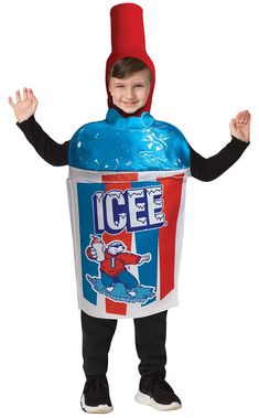 PRICES MAY VARY. SPACE MOUNTAIN OF FROZEN TREATS: ICEE is a kid in a cup! Teach 'em what it's like to be a kid again wearing the ICEE Blue Kids Costume! INCLUDES: This costume includes a tunic and a headpiece. It is printed on the front only in the likeness of the actual product. The headpiece is a pullover 3D straw and has a velcro back closure. FIT & CARE: This costume fits children sizes 3-6. You can care for your new costume by simply spot cleaning with cold water only. Do not wash, bleach, Blue Costume, Blue Costumes, Red Gloves, Boy Halloween Costumes, Easy Costumes, Theatre Costumes, Costume Themes, Boy Costumes, Blue Raspberry