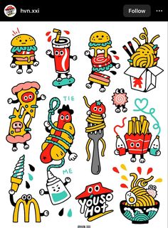 an assortment of cartoon character stickers on a white background with the words you're hot